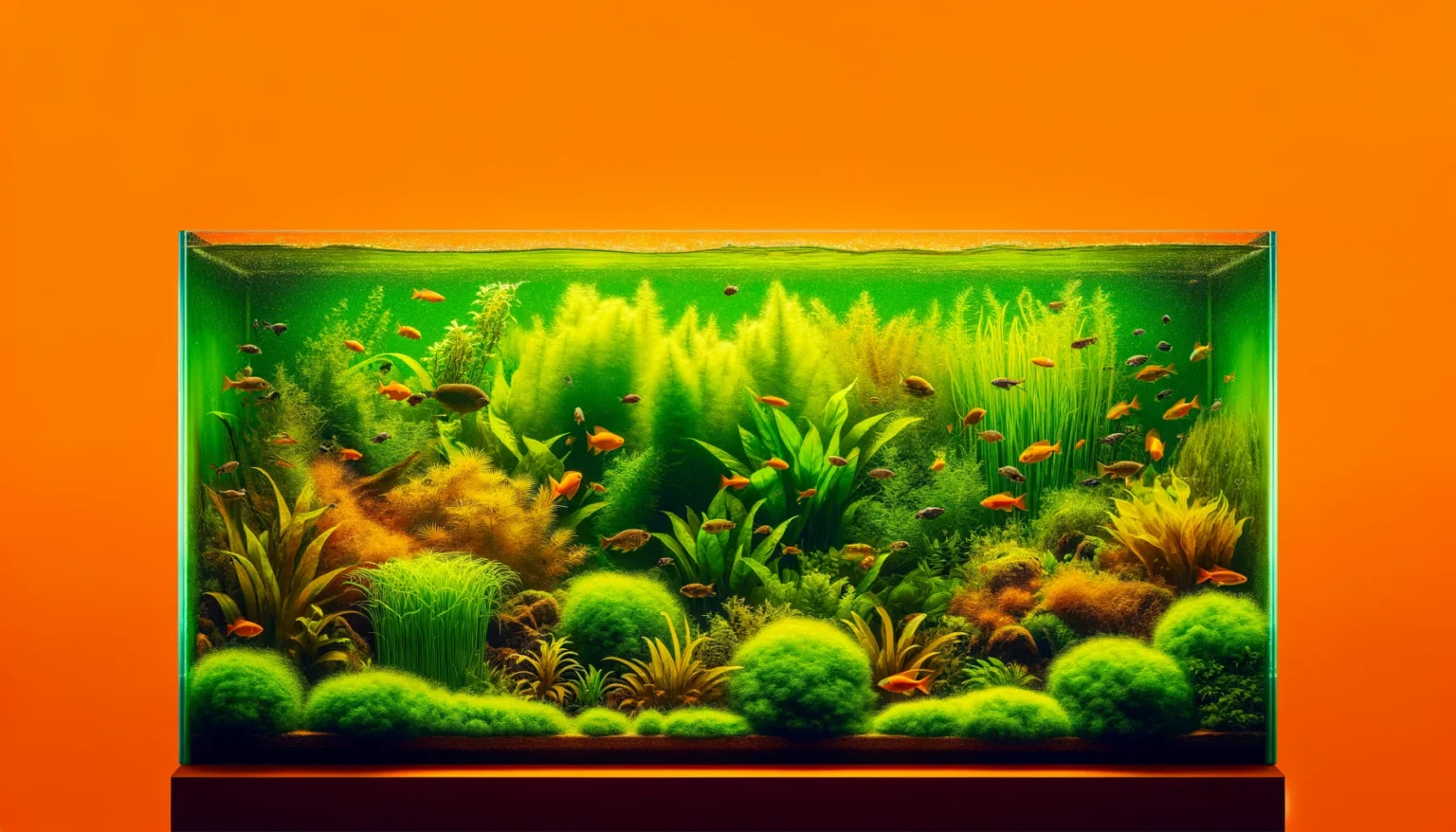 Por que o aquário fica verde